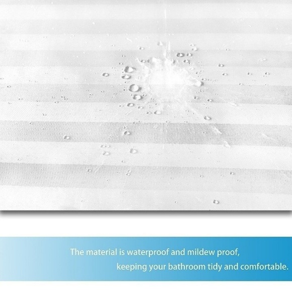 Mildew Resistant White Shower Curtains - Picture 4 of 8